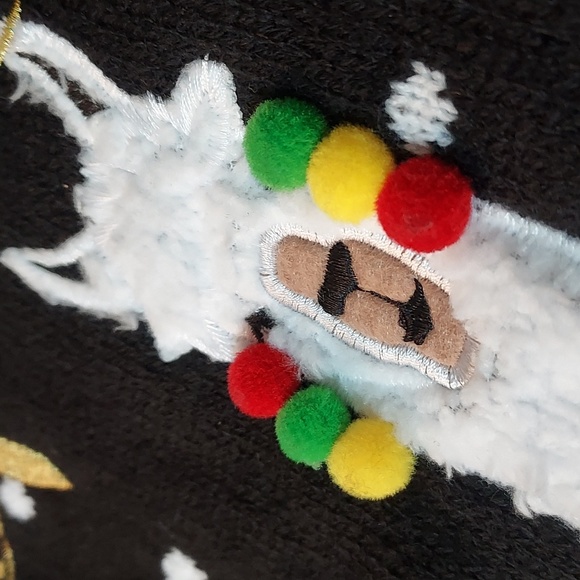 Womens Holiday Time Christmas Sweater Happy Llama Days - Picture 10 of 14